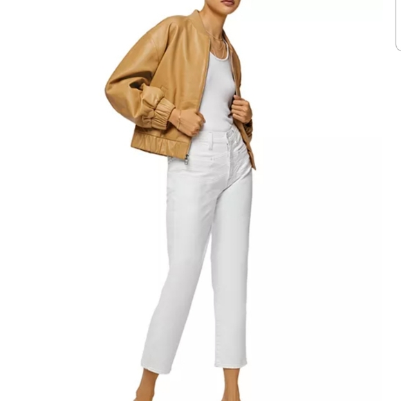 7 For All Mankind High Waisted Cropped Straight in Clean White Size 28 - Picture 5 of 13